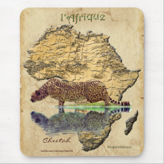 Alfombrilla De Ratón Mapa de Chita y África Mapa de Big Cat Wildlife