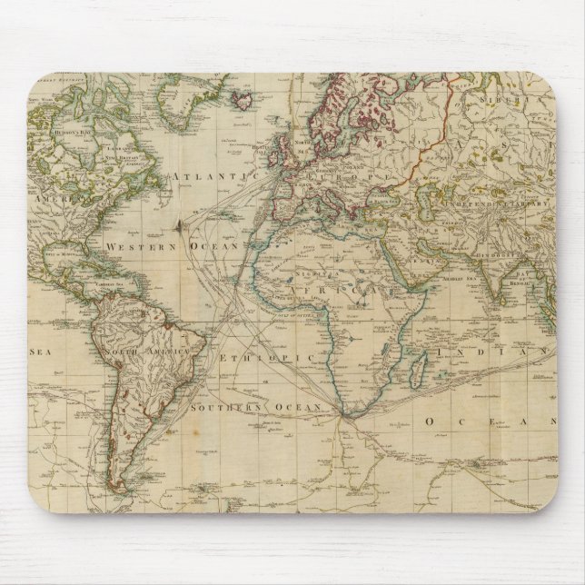 Alfombrilla De Ratón Mapa de colores mundiales (Frente)