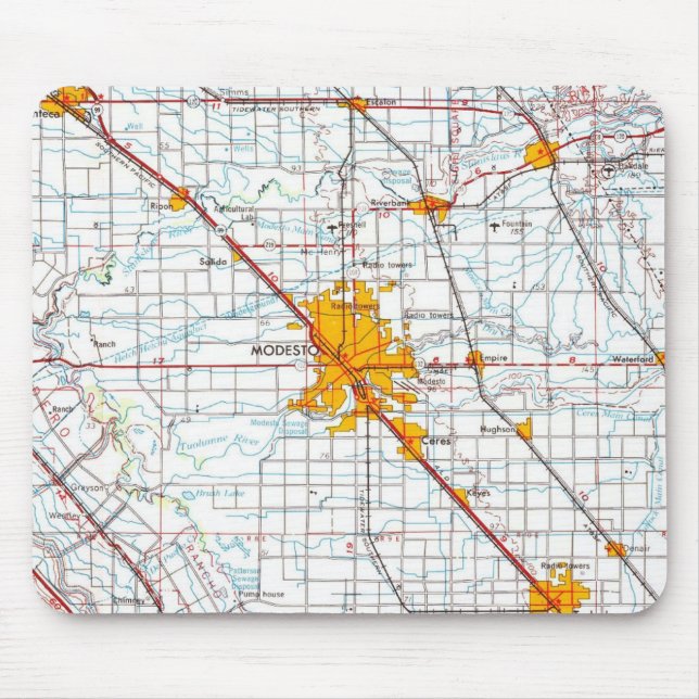 Alfombrilla De Ratón Mapa de cosechas de modesto California (Frente)