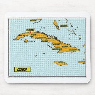Alfombrilla De Ratón Mapa de Cuba de Cómic Antiguo