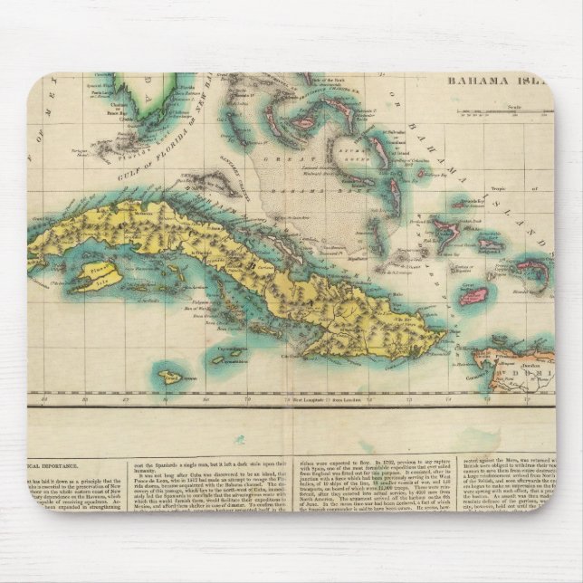 Alfombrilla De Ratón Mapa De Cuba Y Las Islas Bahama (Frente)