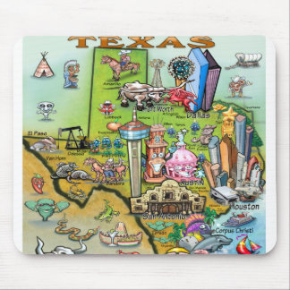 Alfombrilla De Ratón Mapa de diversiones de Texas