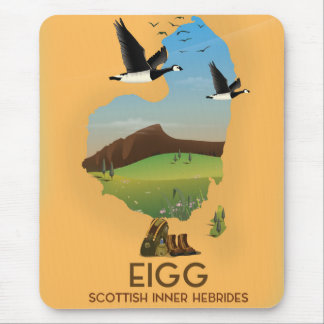Alfombrilla De Ratón Mapa de Eigg Islas Hébridas Interiores Escocesas