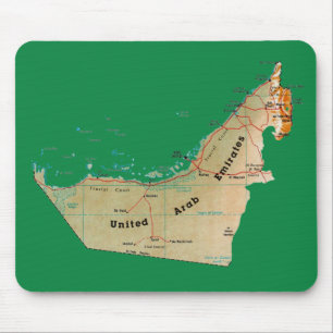 Alfombrilla De Ratón Mapa de Emiratos Árabes Unidos