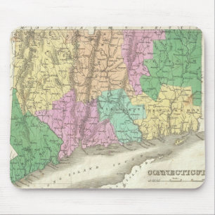 Alfombrilla De Ratón Mapa de época de Connecticut (1827)