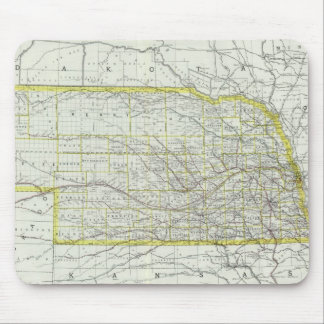Alfombrilla De Ratón Mapa de época de Nebraska (1889)