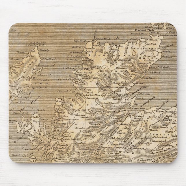 Alfombrilla De Ratón Mapa de Escocia por Arrowsmith (Frente)
