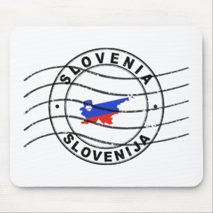 Alfombrilla De Ratón Mapa de Eslovenia, sello postal de pasaporte