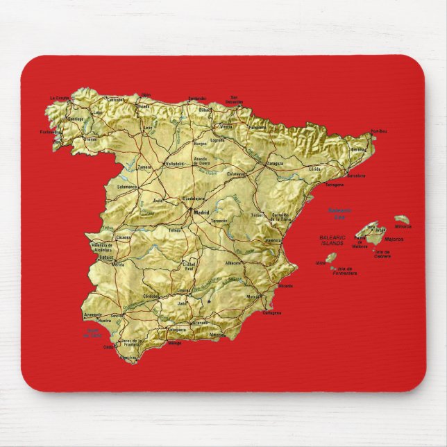 Alfombrilla De Ratón Mapa de España (Frente)