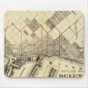 Alfombrilla De Ratón Mapa de esquema de Duluth y los suburbios