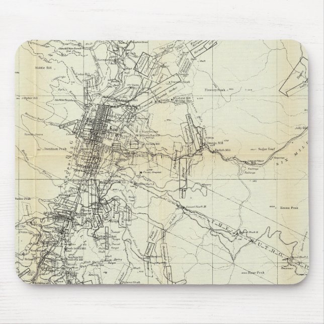 Alfombrilla De Ratón Mapa de esquema del distrito de Washoe (Frente)