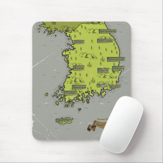 Alfombrilla De Ratón Mapa de estilo vintage de Corea del Sur