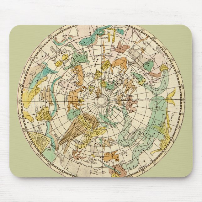 Alfombrilla De Ratón Mapa de Estrellas del Cielo Austral y Mapa de Cons (Frente)