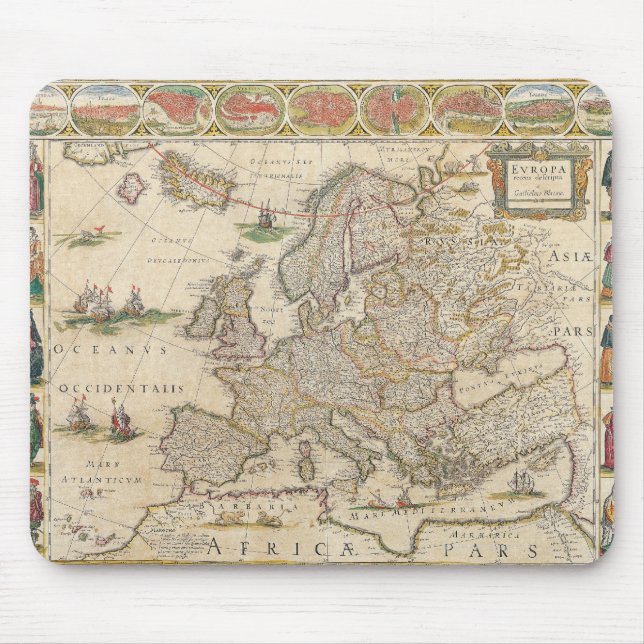 Alfombrilla De Ratón Mapa de Europa 6 (Frente)