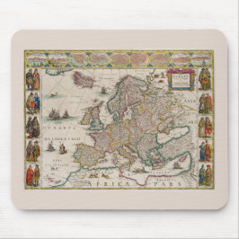 Alfombrilla De Ratón Mapa de Europa medieval (por Willem Blaeu)