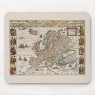 Alfombrilla De Ratón Mapa de Europa medieval (por Willem Blaeu)