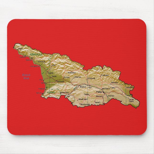 Alfombrilla De Ratón Mapa de Georgia Mousepad (Frente)