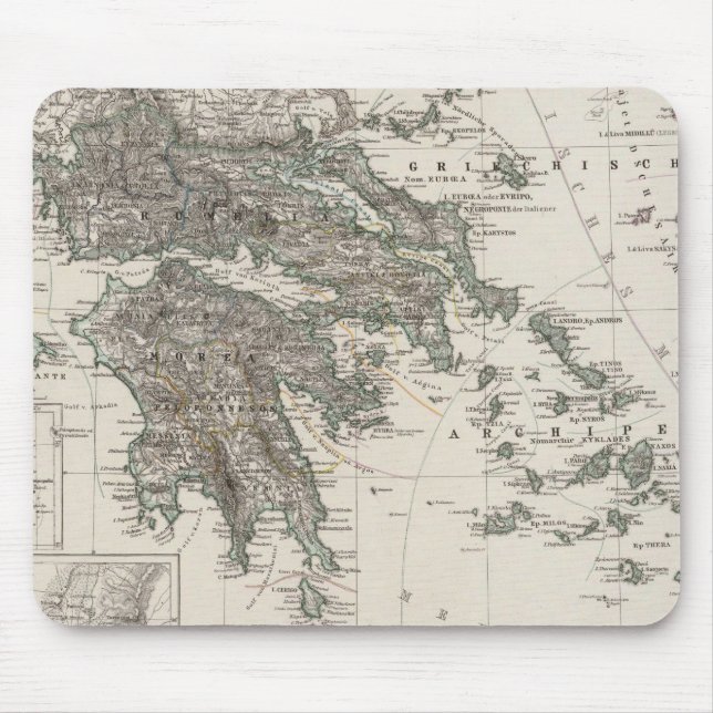 Alfombrilla De Ratón Mapa de Grecia de Stieler (Frente)