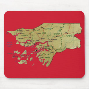 Alfombrilla De Ratón Mapa de Guinea-Bissau Mousepad