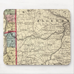 Alfombrilla De Ratón Mapa de Hancock, Brooke, Ohio, condados Marshall
