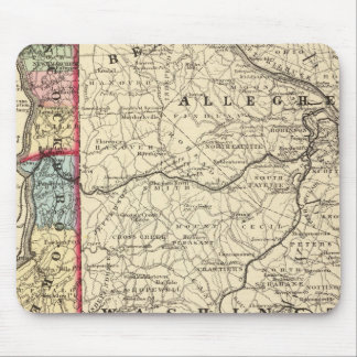 Alfombrilla De Ratón Mapa de Hancock, Brooke, Ohio, condados Marshall