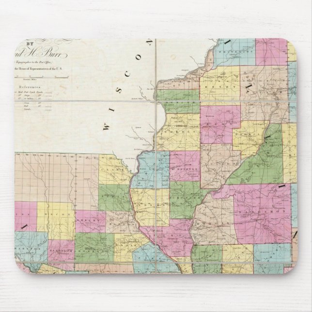 Alfombrilla De Ratón Mapa de Illinois y Missouri (Frente)
