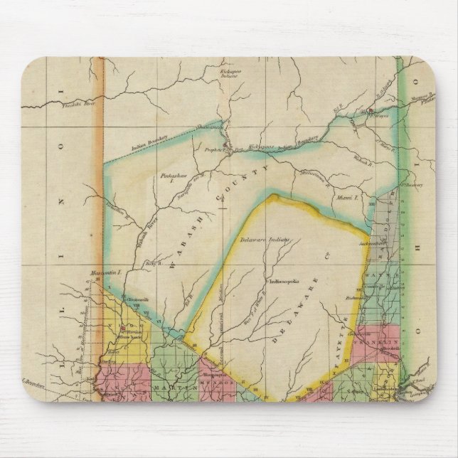 Alfombrilla De Ratón Mapa De Indiana (Frente)