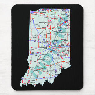 Alfombrilla De Ratón Mapa de Indiana Mousepad