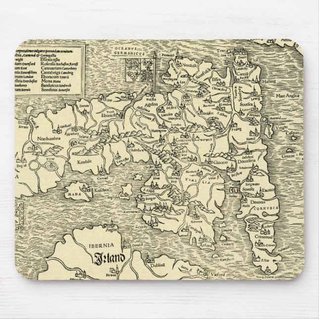 Alfombrilla De Ratón Mapa de Inglaterra en Ptolomeo 's Geographia (Frente)