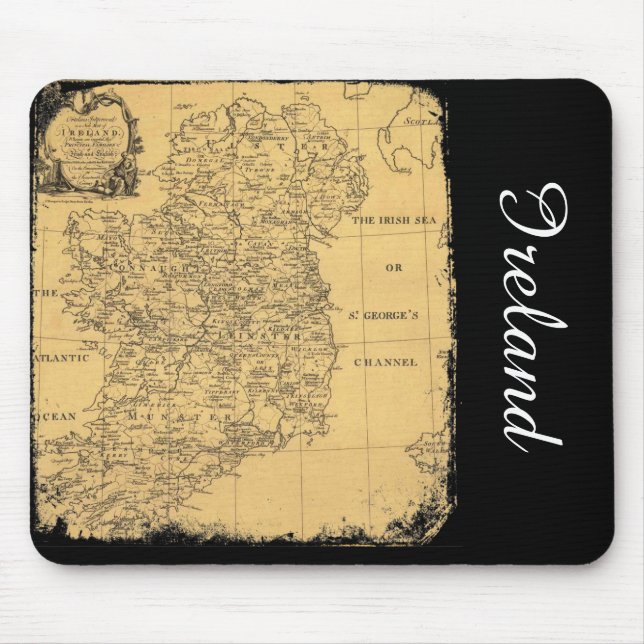 Alfombrilla De Ratón Mapa de Irlanda antigua Mousepad (Frente)