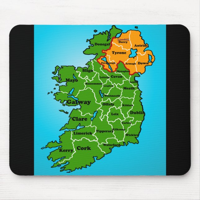Alfombrilla De Ratón Mapa de Irlanda (condados) (Frente)