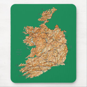 Alfombrilla De Ratón Mapa de Irlanda Mousepad