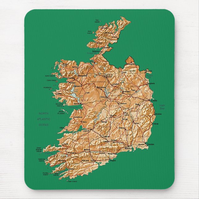 Alfombrilla De Ratón Mapa de Irlanda Mousepad (Frente)
