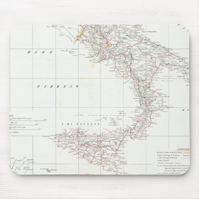 Alfombrilla De Ratón Mapa de Italia (Frente)