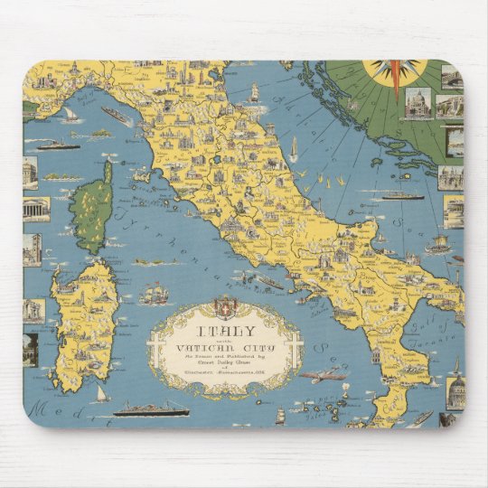 Alfombrilla De Raton Mapa De Italia Con Ciudad Del Vaticano Zazzle Es