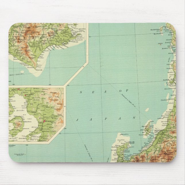 Alfombrilla De Ratón Mapa de Japón con rutas marítimas (Frente)