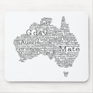 Alfombrilla De Ratón Mapa de jerga australiana