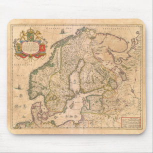Alfombrilla De Ratón Mapa de la antigüedad del vintage de Escandinavia