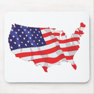 ALFOMBRILLA DE RATÓN MAPA DE LA BANDERA AMERICANA DE ESTADOS UNIDOS