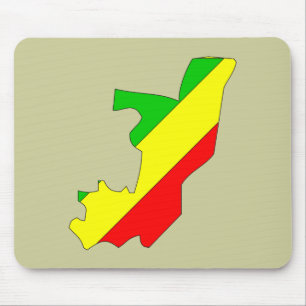 Alfombrilla De Ratón Mapa de la bandera de Congo Brazzaville