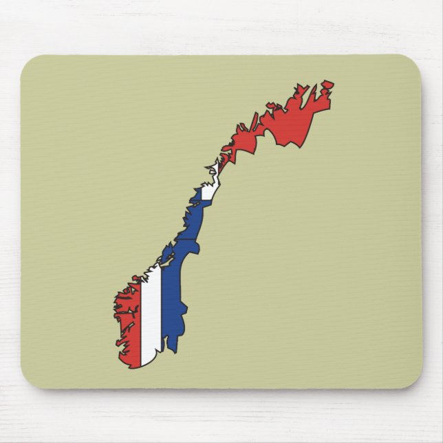 Alfombrilla De Ratón Mapa de la bandera de Noruega (Frente)