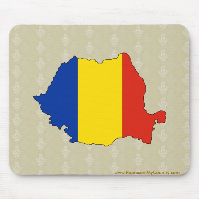 Alfombrilla De Ratón Mapa de la bandera de Rumania del mismo tamaño (Frente)