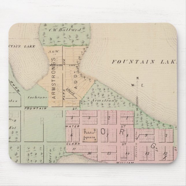 Alfombrilla De Ratón Mapa de la ciudad de Albert Lea, Minnesota (Frente)
