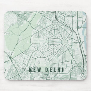 Alfombrilla De Ratón Mapa de la ciudad de Nueva Delhi, India, diseño mi