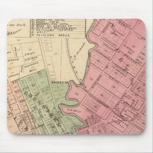 Alfombrilla De Ratón Mapa de la ciudad de Petaluma 1877