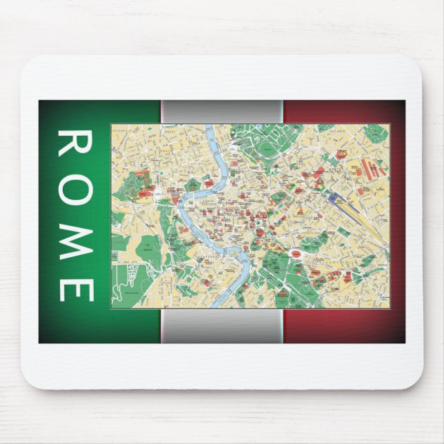 Alfombrilla De Ratón Mapa de la ciudad de Roma (Frente)