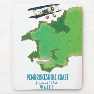 Alfombrilla De Ratón Mapa de la costa de Pembrokeshire Parque Nacional