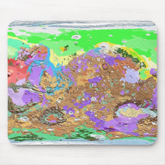 Alfombrilla De Ratón Mapa de la geología de Marte Mousepad (Frente)