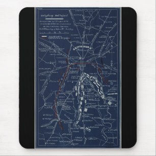 Alfombrilla De Ratón Mapa de la guerra civil del campo de batalla de