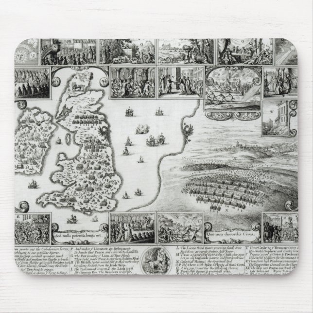 Alfombrilla De Ratón Mapa de la guerra civil Inglaterra y de una vista (Frente)